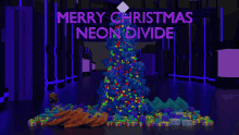 Neon Divide Merry Christmas GIF