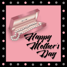 happy mothers day mom pearls pink