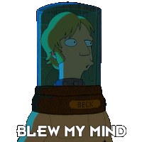 Blew My Mind Becks Head Sticker - Blew My Mind Becks Head Futurama Stickers