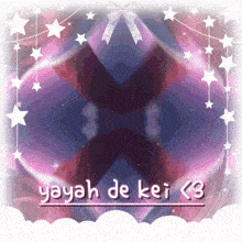 a picture of a butterfly with the words yayah de kei < 3 below it