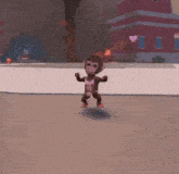a cartoon monkey wearing a pink bikini is dancing in a video game .