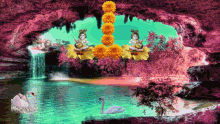 Jai Sh Krishna Swinging GIF - Jai Sh Krishna Swinging Flowers GIFs