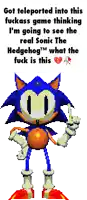 a pixelated image of sonic the hedgehog with a broken heart