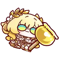 a cartoon drawing of a girl holding a spoon