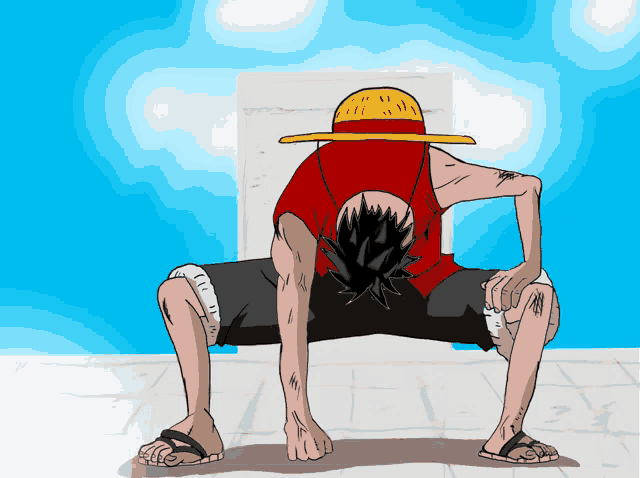 Monkey d. luffy in combat pose with haki-covered fist on Craiyon