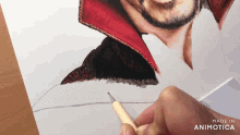 a drawing of a man with a beard is made by animatica