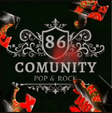 a poster that says 86 community pop & rock on it