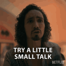 Try A Little Small Talk Klaus Hargreeves GIF - Try A Little Small Talk Klaus Hargreeves Robert Sheehan GIFs