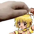 a cartoon girl is holding a giant ice cream cone .