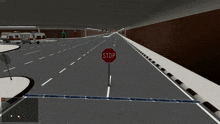 a stop sign is in the middle of a street