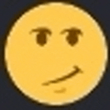 a close up of a yellow smiley face with a slight smile .