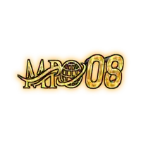 a logo that says mr08 with a globe in the middle