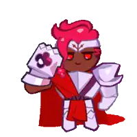 a cartoon character wearing a red cape and gloves with a dollar sign on them