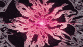 a kaleidoscope of pink and black circles with a light in the center
