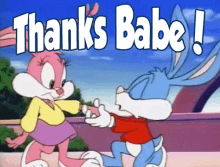Thanks Babe GIF - Tiny Toons Babs Bunny Buster Bunny GIFs