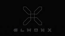 a logo for elmonx with purple and blue smoke