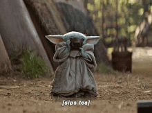 Baby Yoda Sips Tea GIF - Baby Yoda Sips Tea GIFs