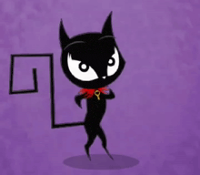 a cartoon cat with a key around its neck