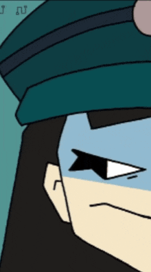 a cartoon drawing of a man with a hat on