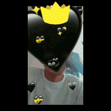 a man with a yellow crown on his head
