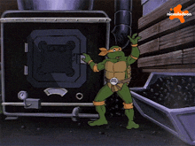 Opening The Incinerator Michelangelo GIF - Opening The Incinerator Michelangelo Teenage Mutant Ninja Turtles GIFs
