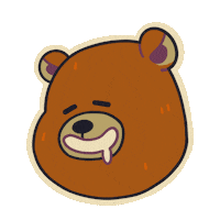 Drooling Bear Sticker - Drooling Bear Stickers