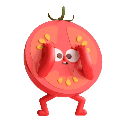 Shocked Tomato Gasps Sticker - The Other Half Tomato Panic Stickers
