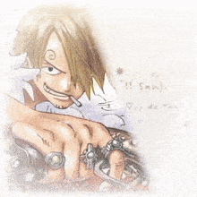 a drawing of a man with a cigarette in his mouth says sanji de yao