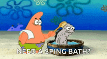 Patrick Cleaning GIF