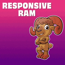 a cartoon ram with the words responsive ram above it
