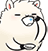 a cartoon drawing of a sheep 's face with glasses .