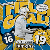 an advertisement for a football player named den 16 hopkins