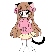 a drawing of a girl with a cat ear