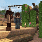 two minecraft characters are standing next to a cactus and a sign that says " overdrive " above them