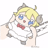 a drawing of a person petting a stuffed animal with the word had on it .