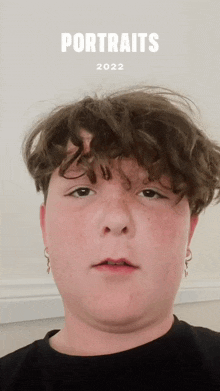 a portrait of a young man with the year 2022 on the bottom