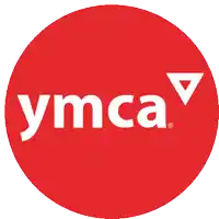 a red circle with the word ymca written on it
