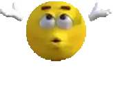 a yellow smiley face with white wings is flying in the air