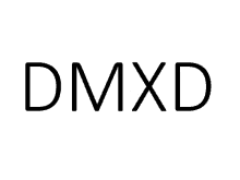 the word dmxd is written in black on a white surface