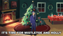 Its Time For Mistletoe And Holly Frank Sinatra GIF - Its Time For Mistletoe And Holly Frank Sinatra Mistletoe And Holly Song GIFs