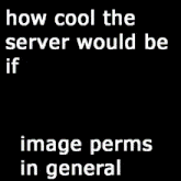 a picture of a dinosaur with the words how cool the server would be if image perms in general below it