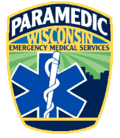 paramedic wisconsin emergency medical services logo with a blue star of life