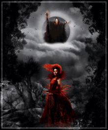 Strong Woman Dark Skies GIF - Strong Woman Dark Skies Red Dress GIFs