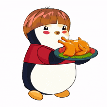cooking chicken dinner penguin thanksgiving
