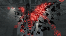a person with a butterfly wing that has the letter l on it