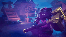 a cartoon character with a hammer and shield