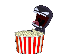 Eating Popcorn Venom Sticker - Eating Popcorn Venom Carnage Stickers