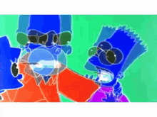 bart simpson blowing a bubble next to marge and homer simpson