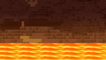 a computer generated image of a cave with lava coming out of the ground