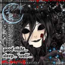 a picture of a girl with blood on her face says good night sleep well picmix